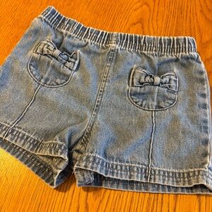 Denim Vintage/Y2K Kids Shorts with Bow Pockets